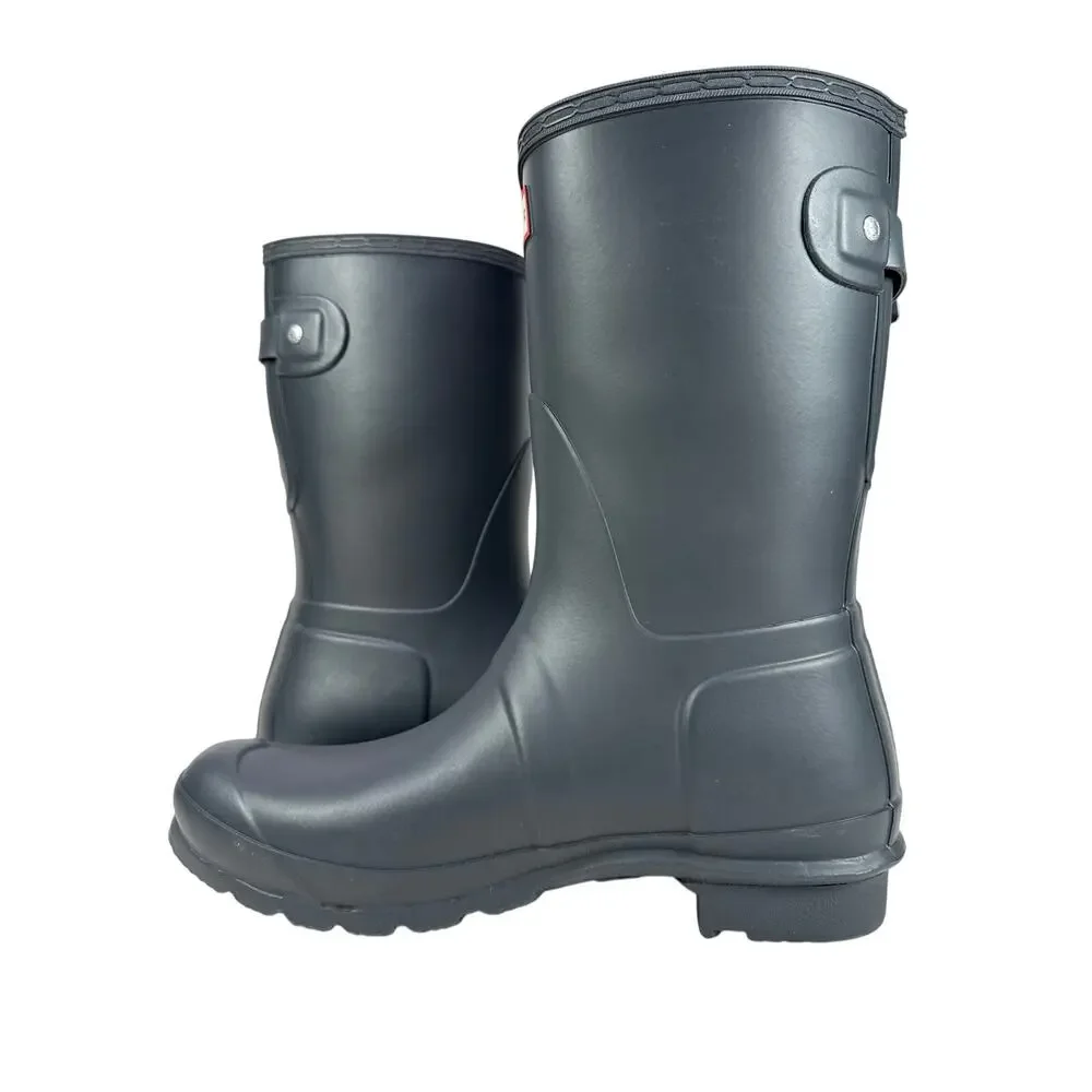 Hunter‎ Original Short Rain Boots Womens 9 Dark Slate Rubber Adjustable Buckle